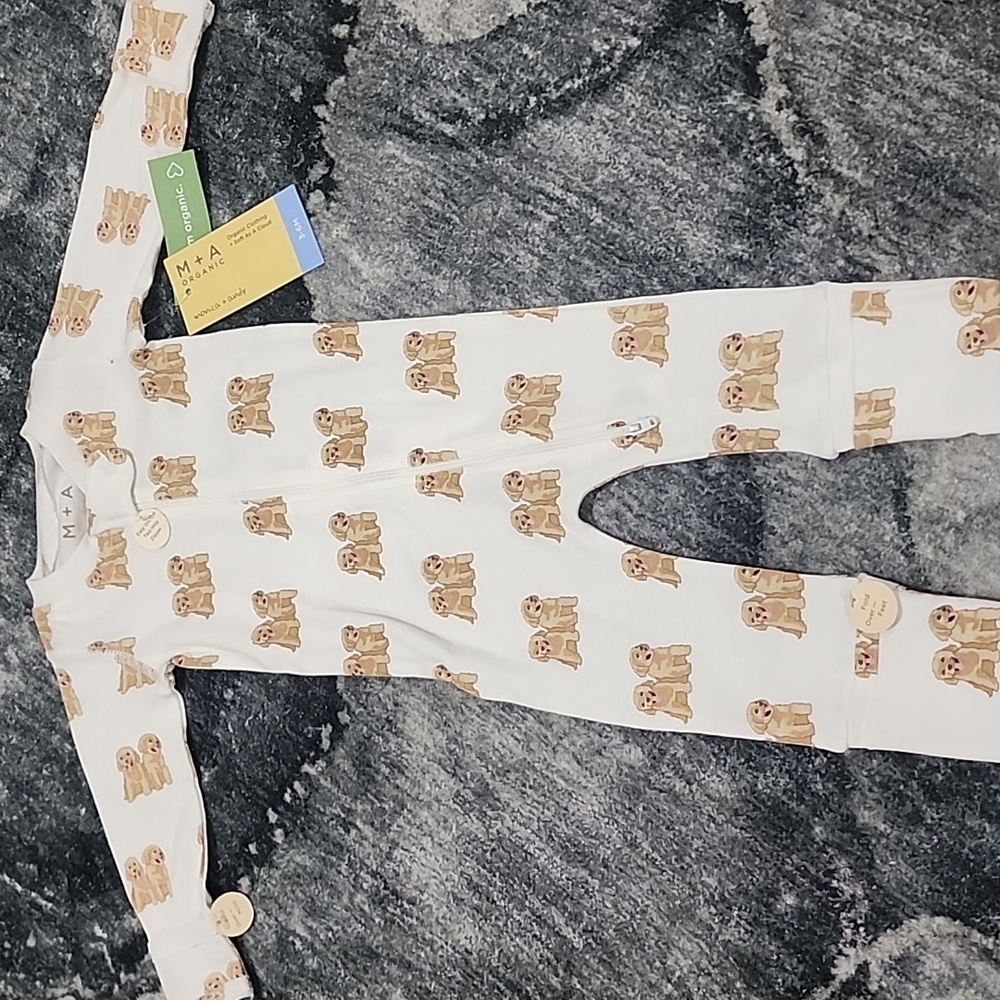 M + A Organic Onesie with Puppy Print